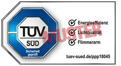 TÜV SÜD-Prüfzeichen für Licht, Lampen