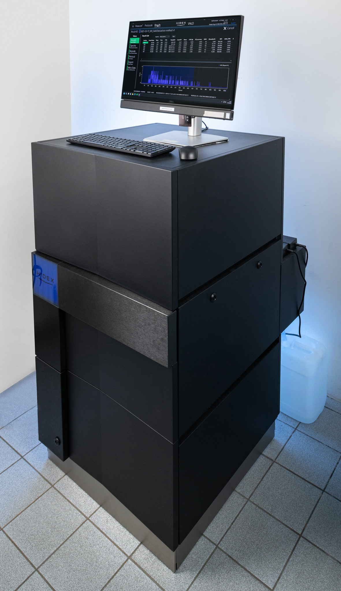 Test device for analyses of biogenic carbon content with radiocarbon measurements