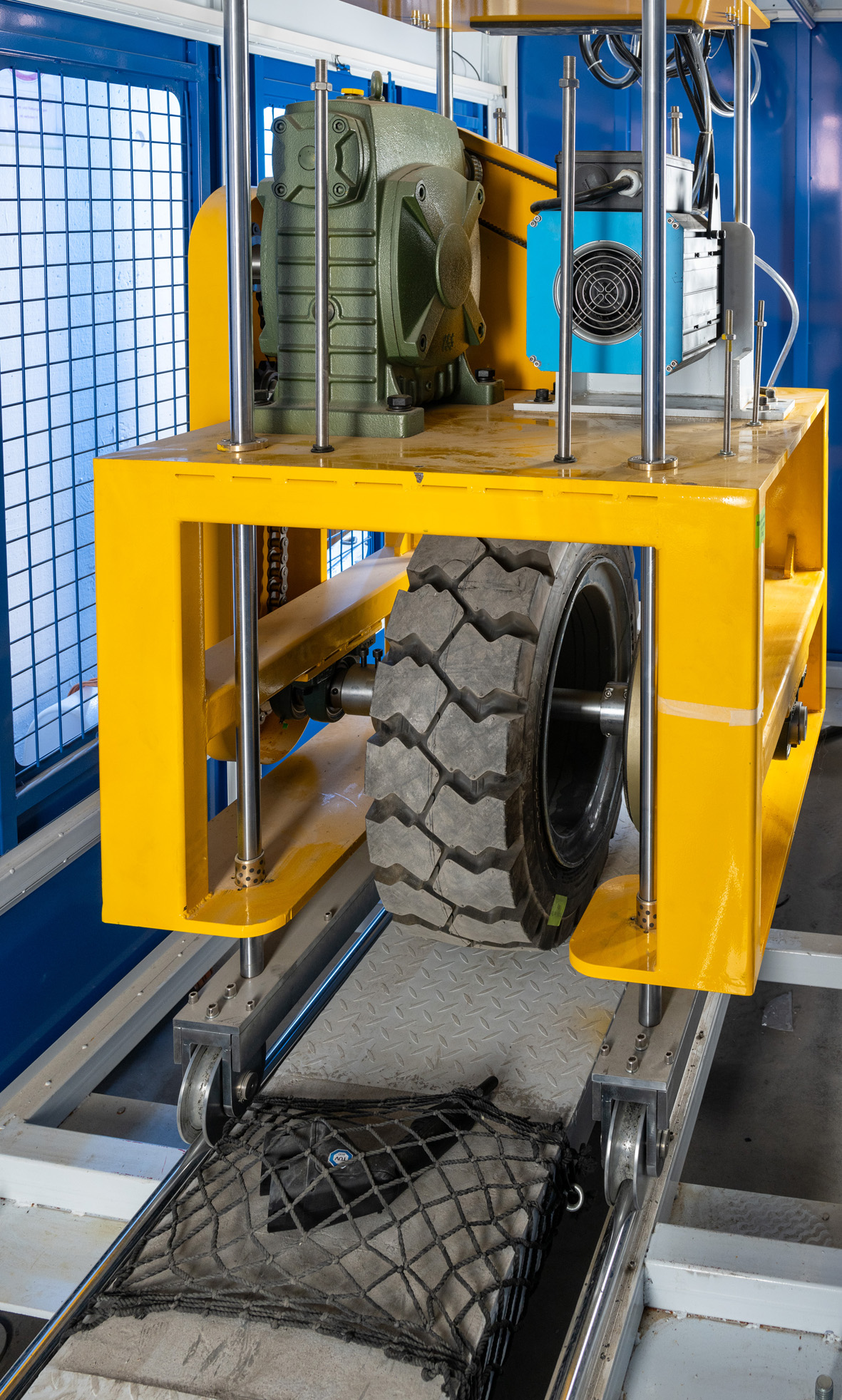 Drive-over test stand for vehicle charging plugs and other components