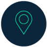 A lgreen icon of a location pin