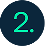 Colored circular icon with the number 2, representing the second step