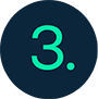 Colored circular icon with the number 3, representing the third step