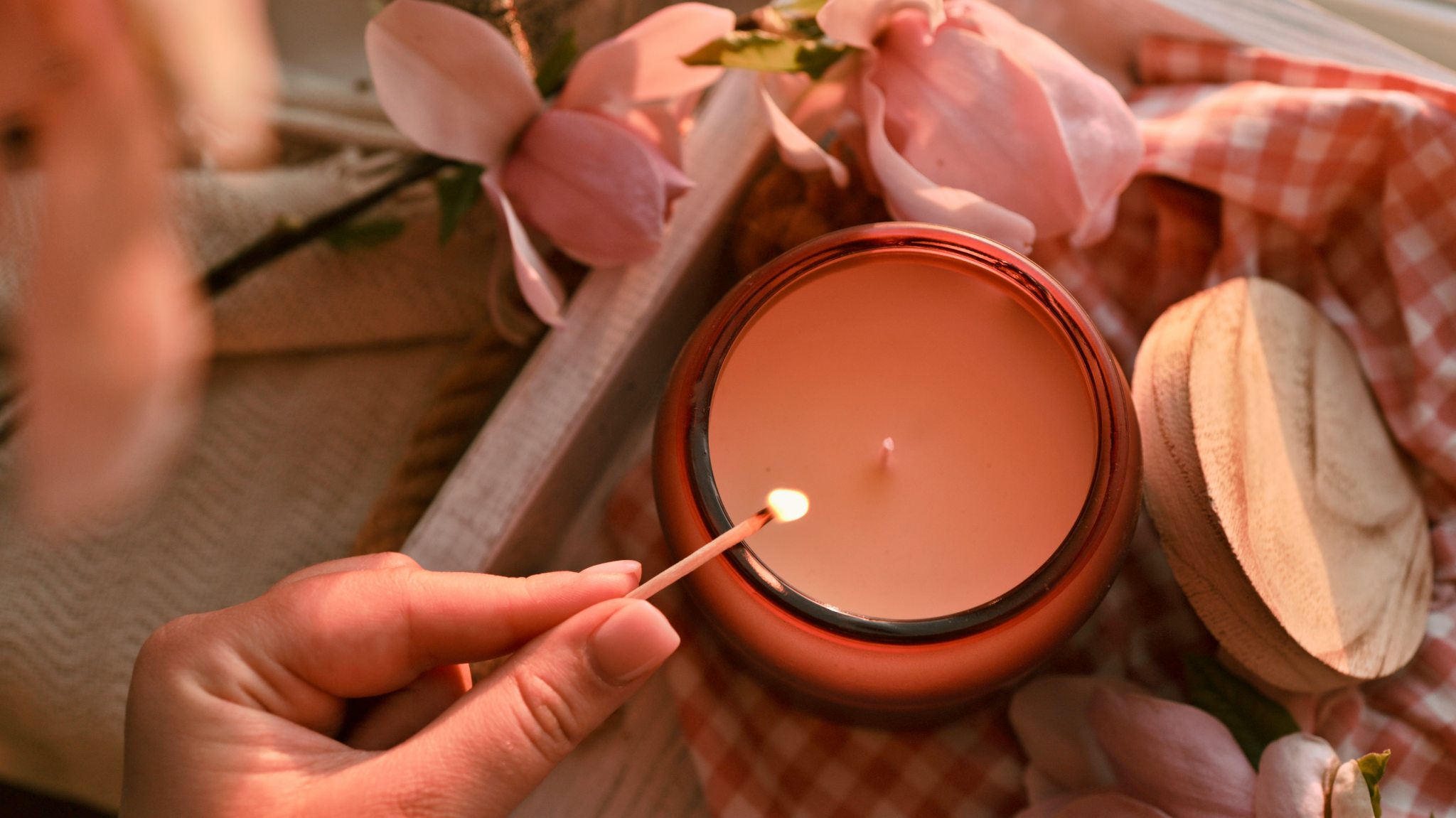 Candle being lit
