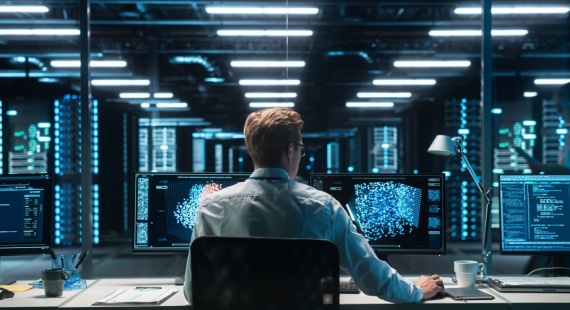 Cybersecurity expert at work