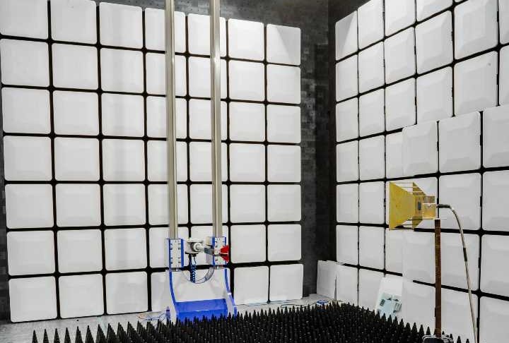 Inside 10-meter EMC chamber