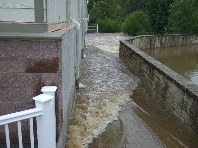house with flood barrier