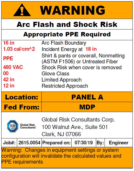 arc flash labels