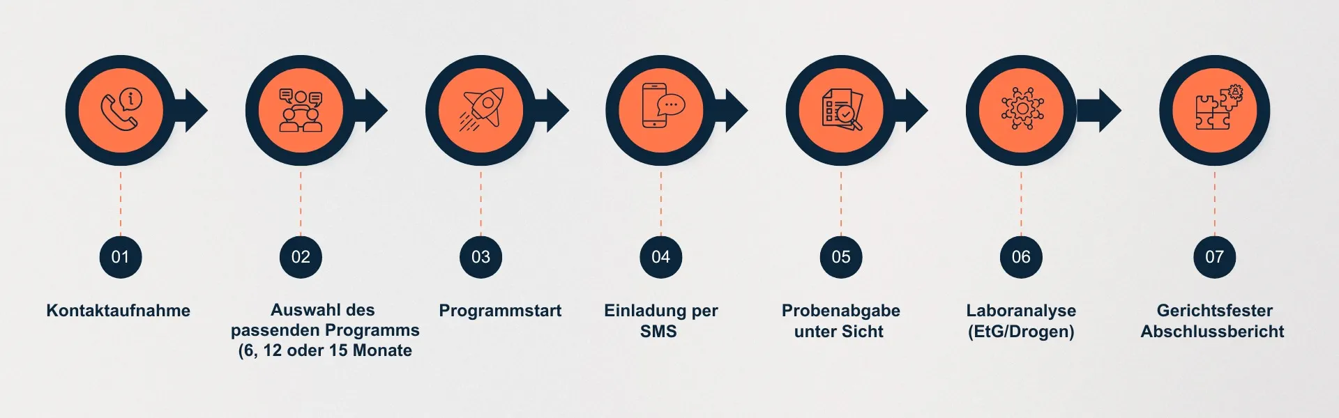 Grafik: In 7 Schritten zum MPU-Urintest