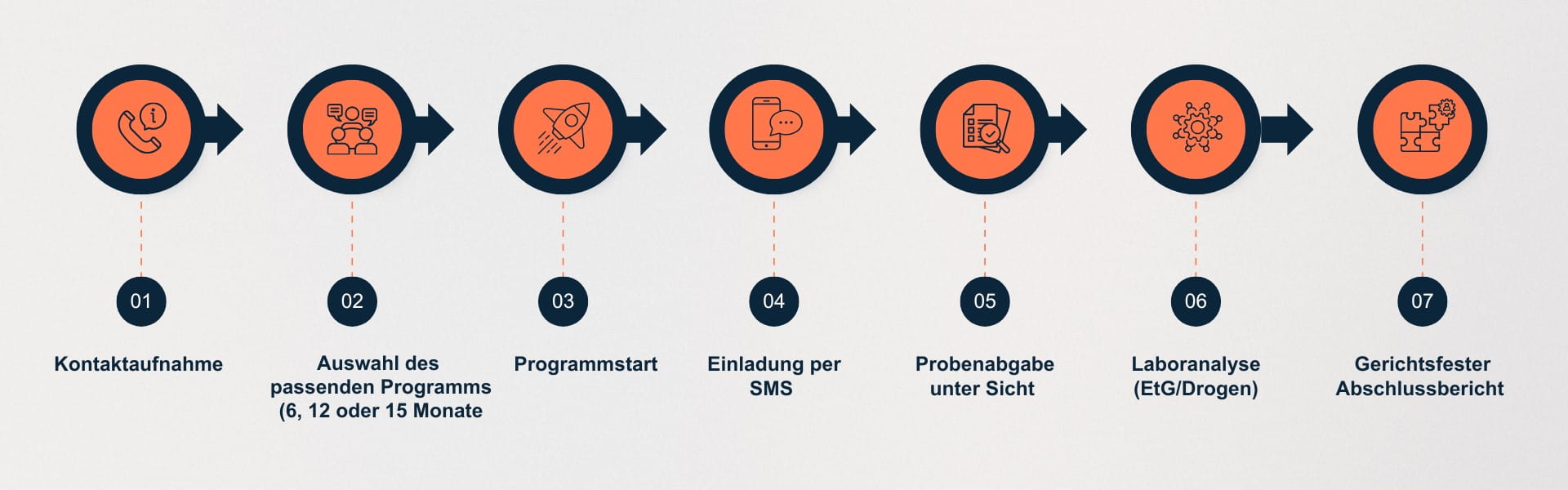 Grafik: In 7 Schritten zum MPU-Urintest
