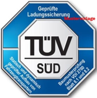 TÜV SÜD Prüfzeichen Richtlinie VDI 2700 8.1 und 8.2 gilt für alle Fahrzeugtransporter