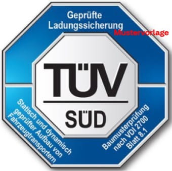 TÜV SÜD Prüfzeichen Richtlinie VDI 2700 8.1 gilt für alle Fahrzeugtransporter