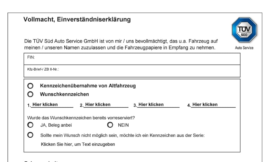 Vollmacht Einverstaendniserklaerung
