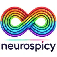 Das „neurospicy“-Logo mit dem bunten Unendlichkeitszeichen als Symbol für Neurodiversität.