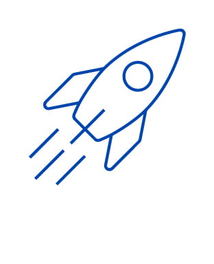 Icon, auf dem eine Rakete zu sehen ist
