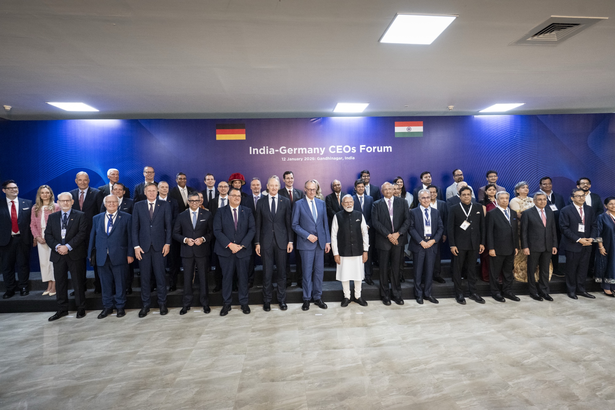 Deutsch-indisches CEO-Treffen mit Bundeskanzler Merz und Premierminister Modi in Ahmedabad. 