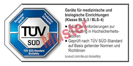 TÜV SÜD Prüfzeichen zur Prüfung von Geräten für medizinische und biologische Einrichtungen