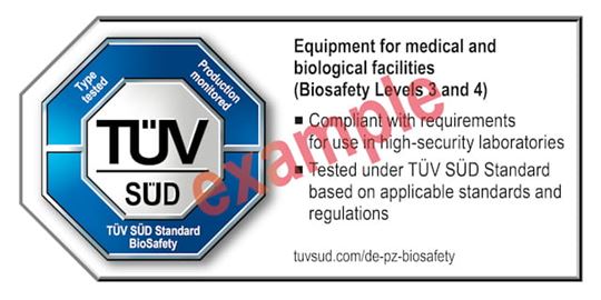 TÜV SÜD Prüfzeichen zur Prüfung von Geräten für medizinische und biologische Einrichtungen