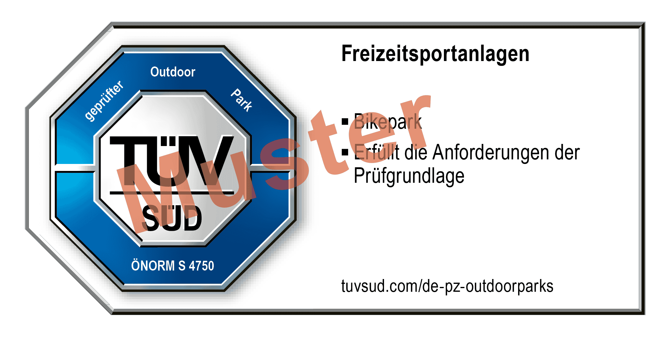 Freizeitsportanlagen Muster-Prüfzeichen