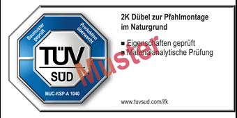 TUEV-SUED-Pruefzeichen-Kunstharz-Montage