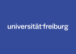 Universität Freiburg Logo weiß auf blauem Hintergrund