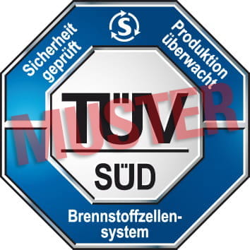 Prüfzeichen für Brennstoffzellensysteme