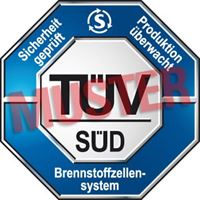 Prüfzeichen für Brennstoffzellensysteme