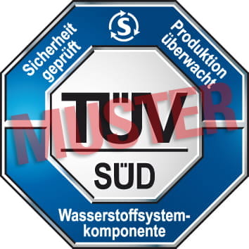 Prüfzeichen für H2-Systemkomponenten