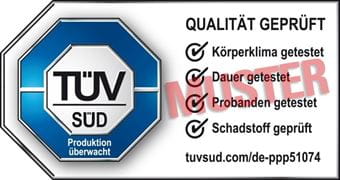 TÜV SÜD Prüfzeichen Z2 390 de 11-3D - Matratze