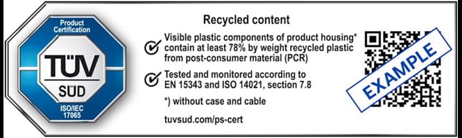 TÜV SÜD Prüfzeichen Recycled Content