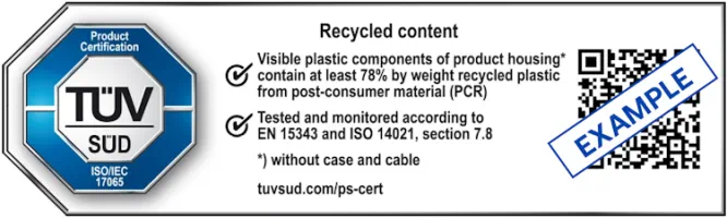 TÜV SÜD Prüfzeichen Recycled Content