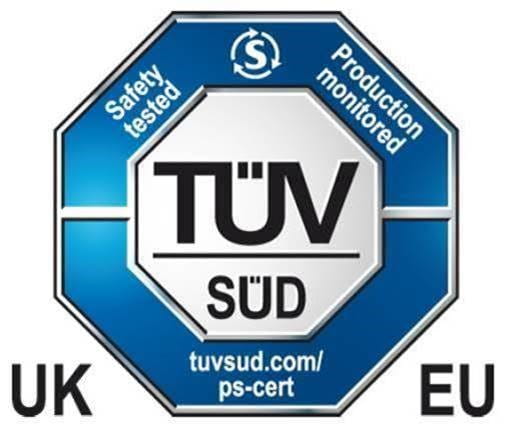 Freiwilliges TÜV SÜD Prüfzeichen für EU und UK
