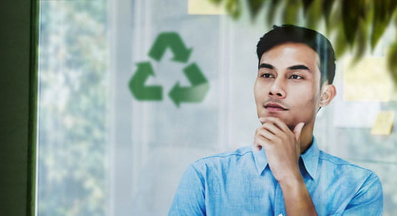 man standing in thinking about ISO 14001:2015  Environmental  Management Systems