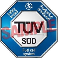 Fuel cell certification mark by TÜV SÜD