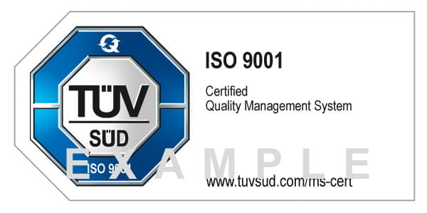 esempio di marchio di certificazione ISO 9001 emesso da TUV Italia