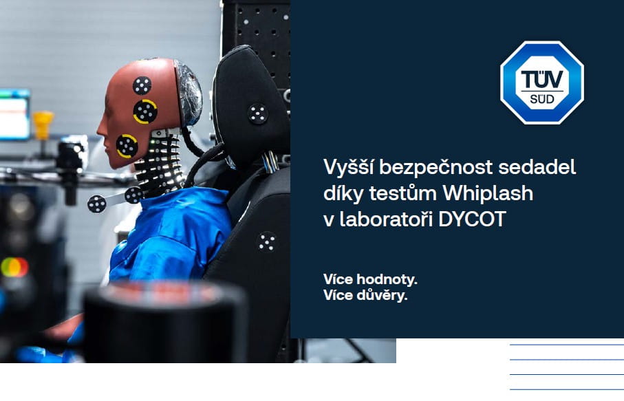 Vyšší bezpečnost sedadel díky testům Whiplash v laboratoři DYCOT
