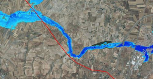 Trazado de un hidroducto para planificar tramos inundables