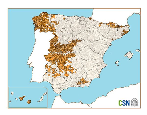Mapa gas radon