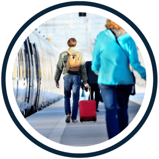 Personas atravesando subsistemas ferroviarios