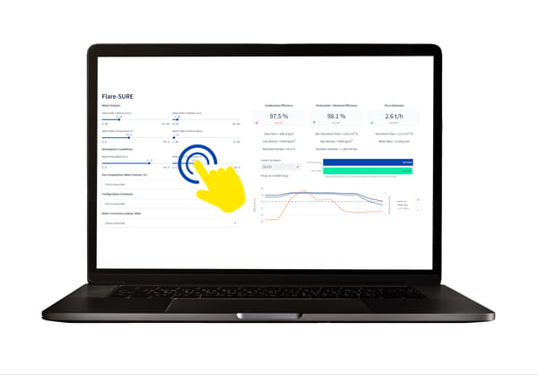 image showing laptop with FlareSURE demo on screen