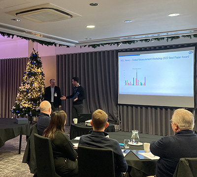 Phil Stockton Receiving "Best Paper" of Global Flow Measurement Workshop 2022