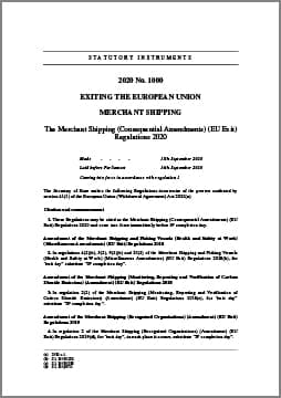 UK Statutory Instrument 2020 No.1000