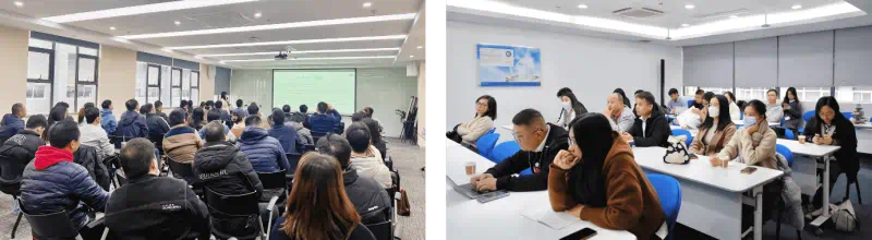 深圳站研讨会现场(左)及广州站研讨会现场(右)