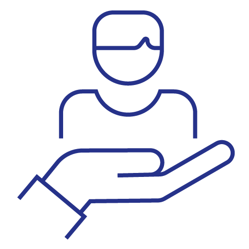 Icon Hand hält Mensch