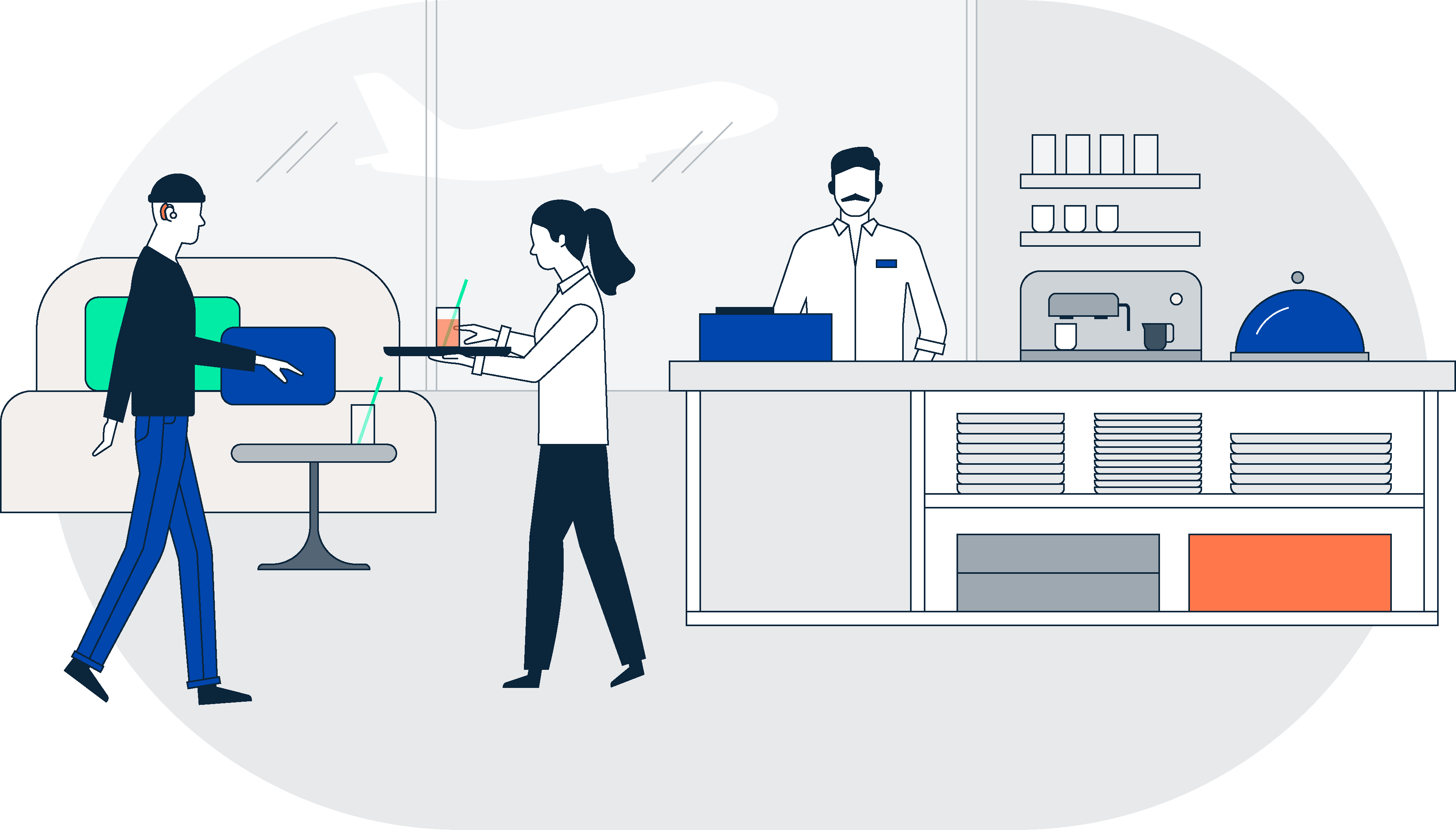 Illustration Lounge Flughafen