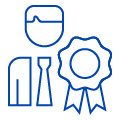 Icon Mann mit Zertifikat