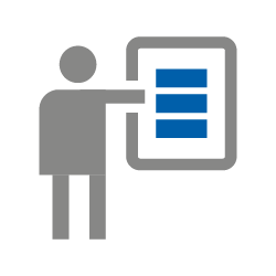 Icon - Person zeigt auf Text