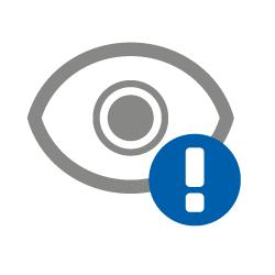 Logo - Auge mit Ausrufezeichen-Symbol