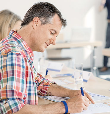 Mann im Pr&auml;senztraining