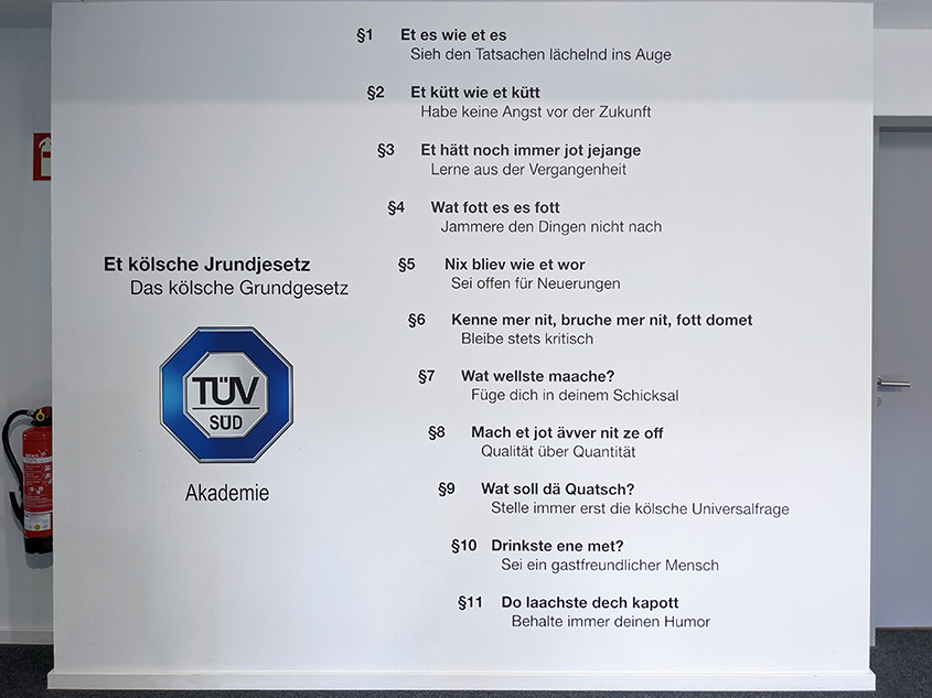 T&Uuml;V S&Uuml;D Akademie K&ouml;ln Spr&uuml;che
