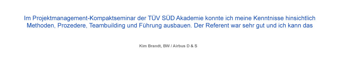 Kundenstimme T&Uuml;V S&Uuml;D Akademie